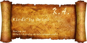 Király Ariel névjegykártya